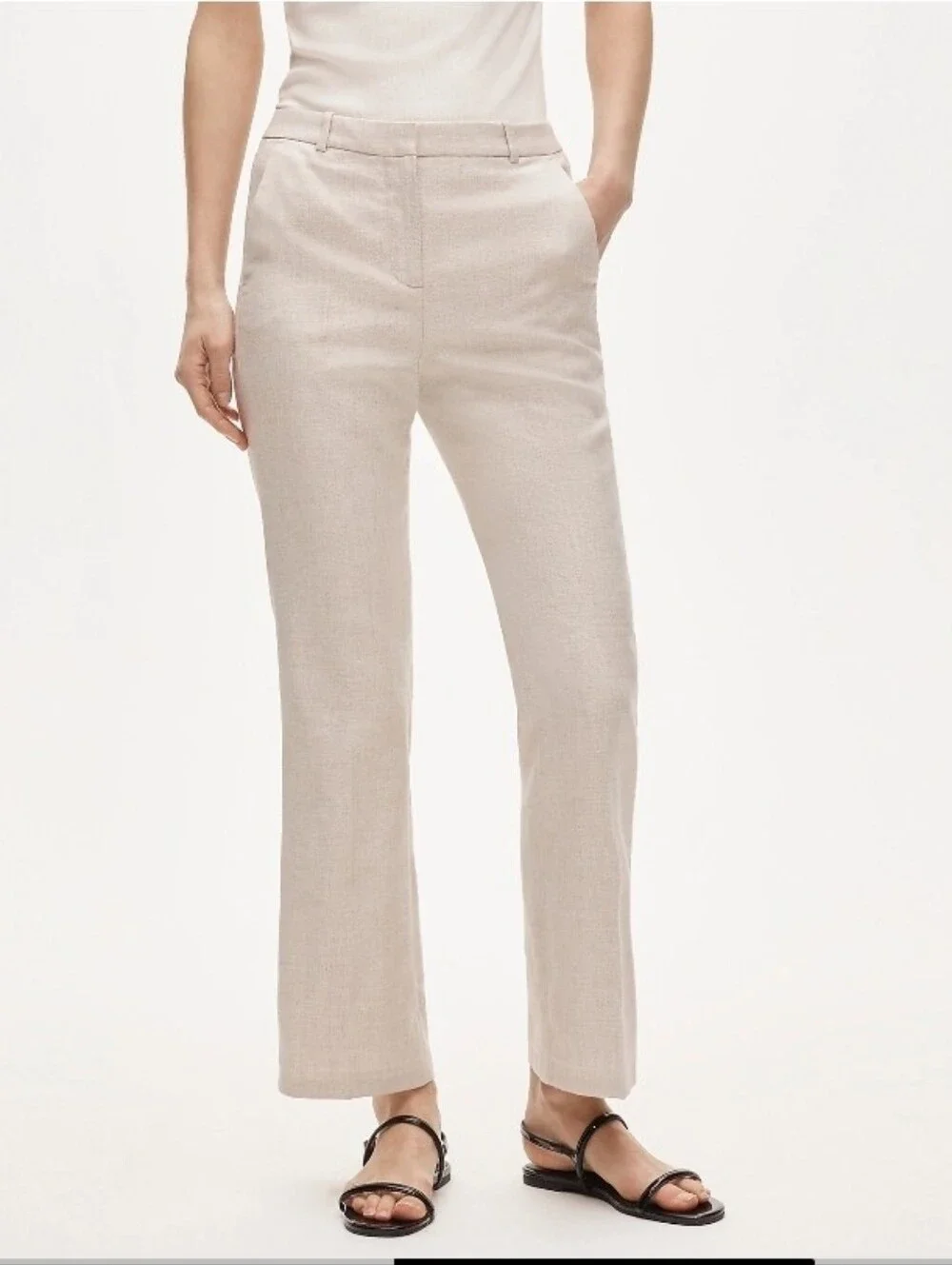 Nwt J. Crew Kaya Pant Stretch Linen Blend Flax Ivory Size 2